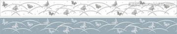 矢量蝴蝶花邊