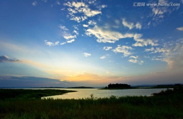 晚霞 湖泊（高清）