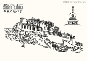 西藏布達(dá)拉宮地標(biāo)建筑