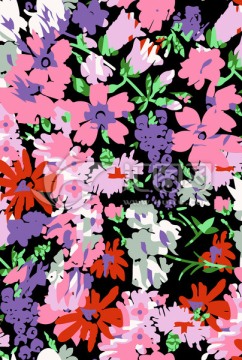 印花 背景 花卉 花型 花