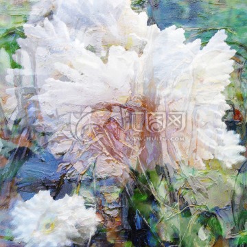 白色菊花装饰画