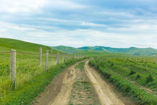 祁连山草原山丹军马场道路