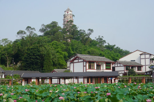 开江宝塔坝宝泉夜月景点及宝泉塔