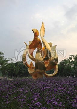 南京情侣园 紫荆花雕塑
