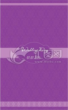紫色wedding邀请函