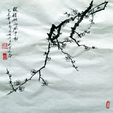 中國(guó)畫白梅花
