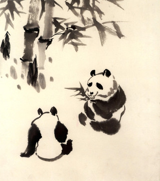 大熊猫 国画 书画