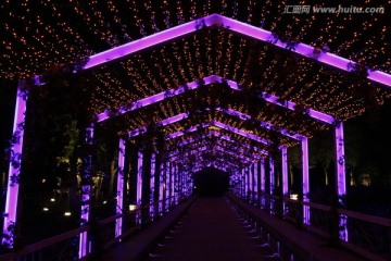 紫色灯光走廊 长廊
