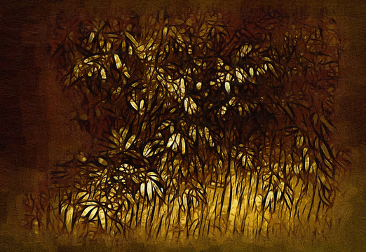竹林抽象油畫(huà)
