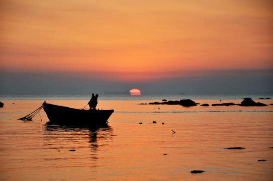 大海夕阳景观摄影