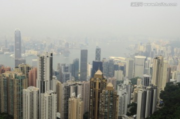 香港维多利亚港俯视