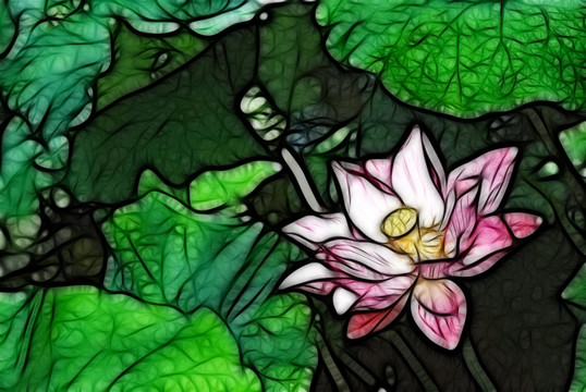 荷花抽象畫(huà)