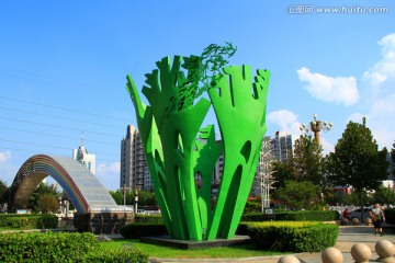 雕塑 绿色希望