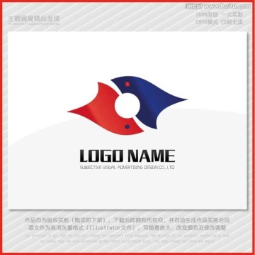 LOGO系列創(chuàng)意抽象圖形雙魚