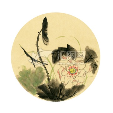 國畫荷花 裝飾畫