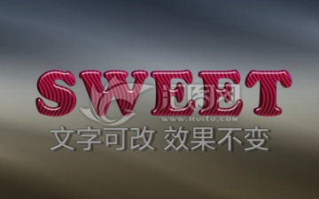 紅紋效果字體