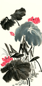 國(guó)畫(huà)荷花 裝飾畫(huà)荷花