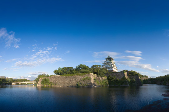 天守阁、水景、天空