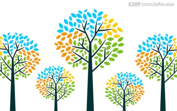 電視背景墻裝飾壁畫 樹木