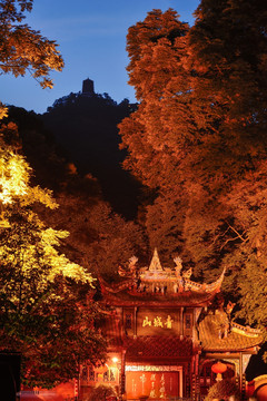 四川青城山夜景