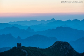 板厂峪长城晨曦 敌楼 烽火台