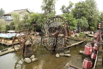 黄龙溪古镇 水车