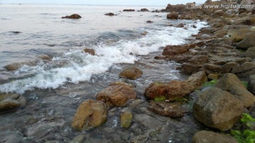 海边石头 海浪