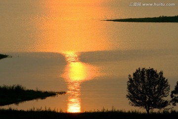 晚霞 夕阳 水波纹