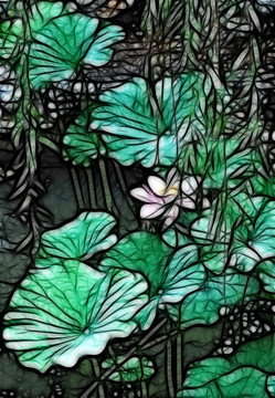 荷花抽象畫(huà)