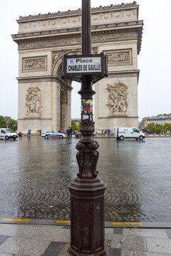 巴黎凯旋门高清图 凯旋门灯柱