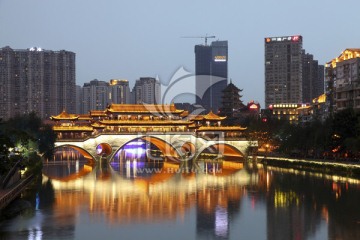 成都安顺廊桥 成都夜景