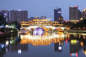 成都安顺廊桥 成都夜景