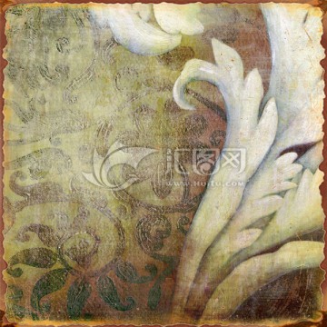 破舊工藝花紋 花卉 無(wú)框畫