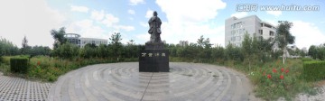 河北北方学院孔子雕塑180全景