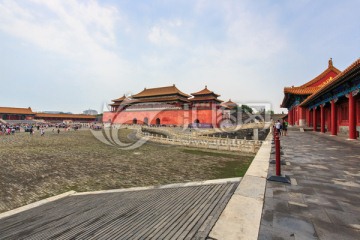 北京故宫午门内金水桥