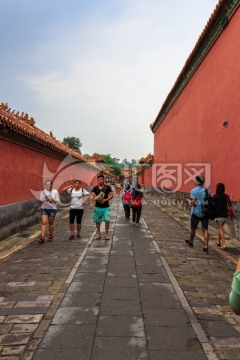 北京故宫红墙宫墙巷子巷道深巷