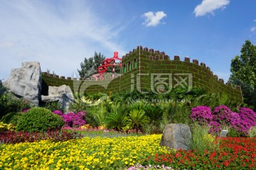 城市园林造景 长城和天坛祈年殿