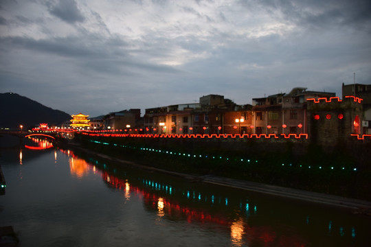 汀州古城墙夜景