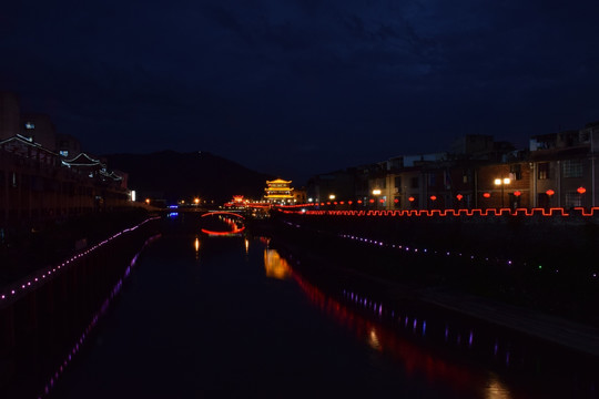 汀州古城墙夜景