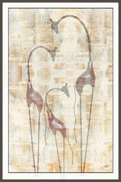 长颈鹿复古装饰画