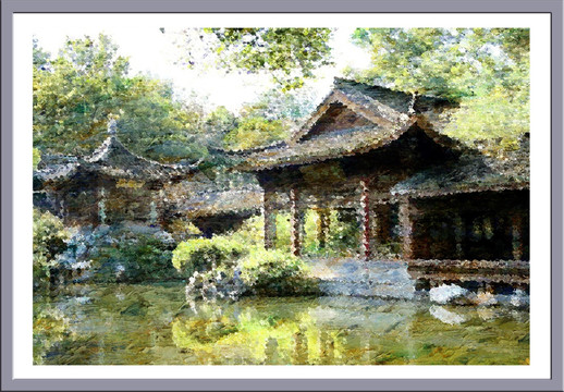 園林油畫