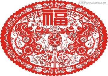 剪紙 金猴迎春