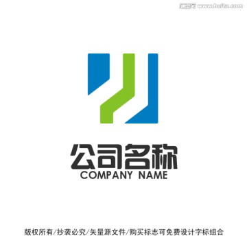 J路線正方形企業(yè)標(biāo)志logo