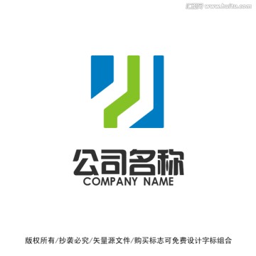 J路线正方形企业标志logo