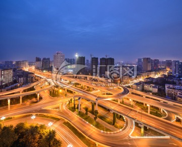 成都营门口立交桥夜景