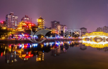 成都廊桥 九眼桥夜景