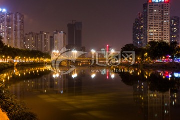 成都九眼桥 锦江湖夜景