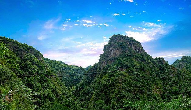 武义牛头山天师峰金锁桥全景大图