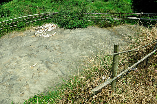 竹子篱笆水泥地