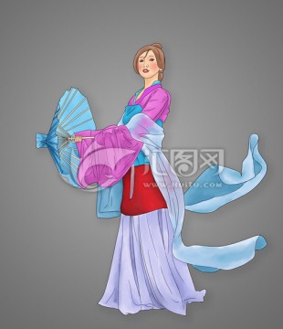 油紙傘古裝美女
